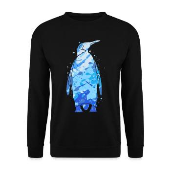 Pinguine bunt Jungen Herren Kinder Pinguin - Unisex Pullover - Schwarz - Vorne - Alina (178cm) & Michal (187cm)