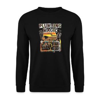 Plombier Rétro Vintage - Sweat-shirt Unisexe - noir - Devant - Alina (178cm) & Michal (187cm)
