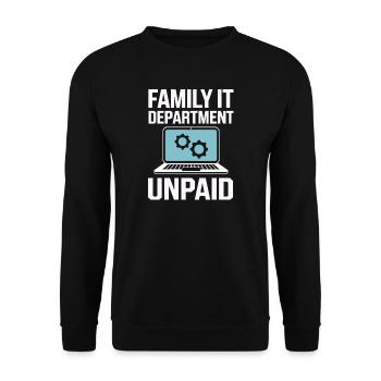 Département informatique familial Lustiger Spruch Für non rémunéré - Sweat-shirt Unisexe - noir - Devant - Alina (178cm) & Michal (187cm)