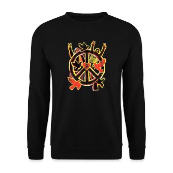 Paix Liberté Allemagne - Sweat-shirt Unisexe - noir - Devant - Alina (178cm) & Michal (187cm)