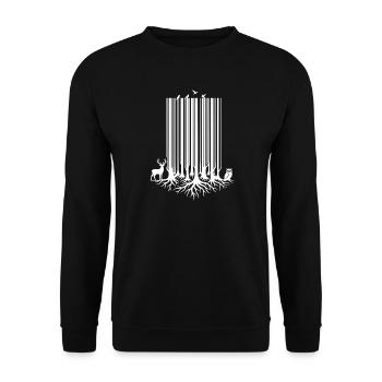 Codage à barres arbre Blanc - Sweat-shirt Unisexe - noir - Devant - Alina (178cm) & Michal (187cm)