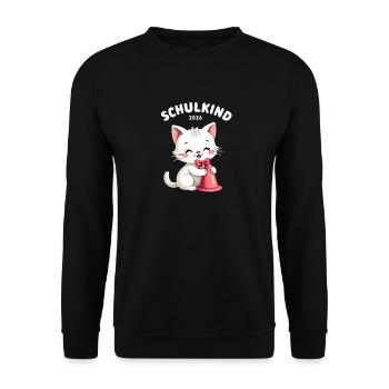 Schulkind 2026 Einschulung 2026 Schulanfang - Unisex Pullover - Schwarz - Vorne - Alina (178cm) & Michal (187cm)