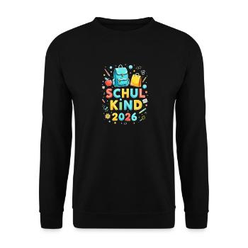 Schulkind 2026 Einschulung 2026 Schulanfang - Unisex Pullover - Schwarz - Vorne - Alina (178cm) & Michal (187cm)