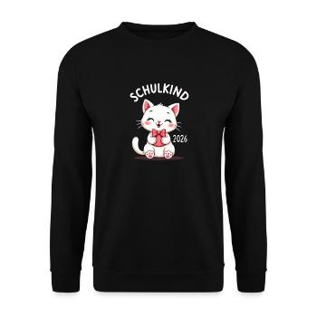 Schulkind 2026 Einschulung 2026 Schulanfang - Unisex Pullover - Schwarz - Vorne - Alina (178cm) & Michal (187cm)