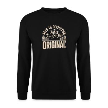 Juli 1974 – Legende der Gipfel und Berge - Unisex Pullover - Schwarz - Vorne - Alina (178cm) & Michal (187cm)