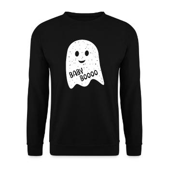 Ghost Ghost Baby BOOO Ghosts Halloween - Unisex Sweatshirt - black - Front - Alina (178cm) & Michal (187cm)