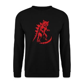 Rugissement de Kaiju Chaton, Catzilla - Sweat-shirt Unisexe - noir - Devant - Alina (178cm) & Michal (187cm)