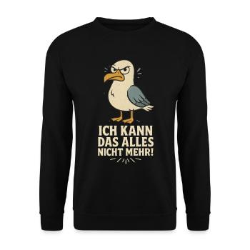 Ich kann das nicht Möwe lustiger Büro Spruch - Unisex Pullover - Schwarz - Vorne - Alina (178cm) & Michal (187cm)