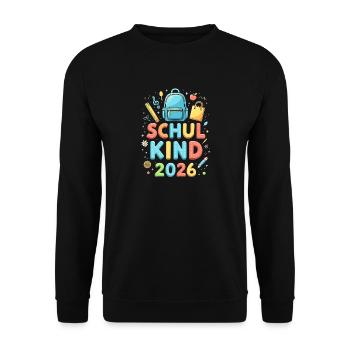Schulkind 2026 Einschulung 2026 Schulanfang - Unisex Pullover - Schwarz - Vorne - Alina (178cm) & Michal (187cm)