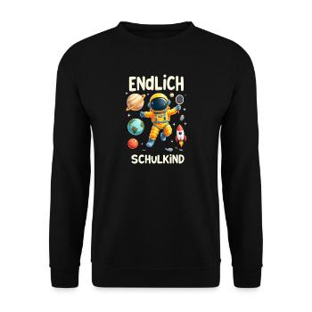 Schulkind 2026 Einschulung 2026 Schulanfang - Unisex Pullover - Schwarz - Vorne - Alina (178cm) & Michal (187cm)