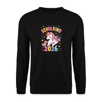 Schulkind 2026 Einschulung 2026 Schulanfang - Unisex Pullover - Schwarz - Vorne - Alina (178cm) & Michal (187cm)