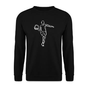 Basketballerin Skizze - Unisex Pullover - Schwarz - Vorne - Alina (178cm) & Michal (187cm)
