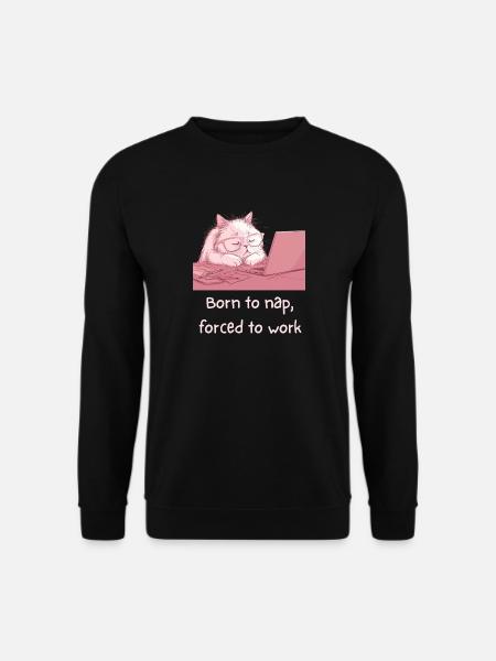 Sleepy_Cat - Unisex Pullover - Schwarz