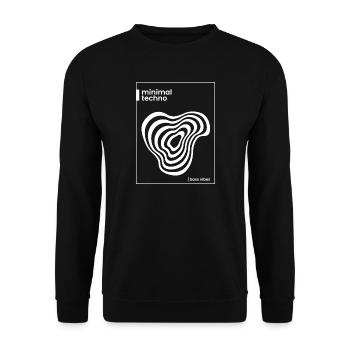 Minimal-Techno-Abstract-Vibe - Unisex Pullover - Schwarz - Vorne - Alina (178cm) & Michal (187cm)