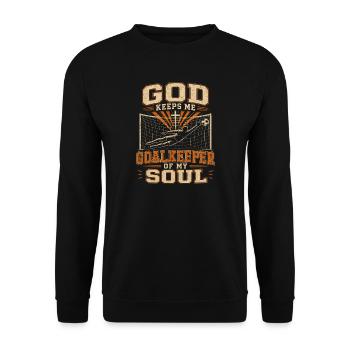 God guards my soul goalkeeper faith Philippians 4 - Unisex Sweatshirt - black - Front - Alina (178cm) & Michal (187cm)