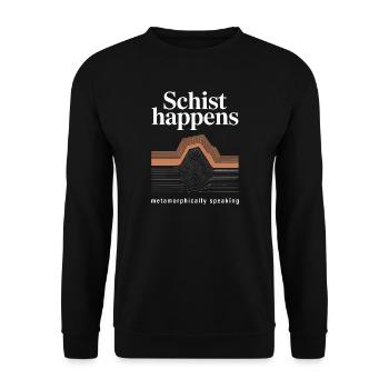 Schist Happens: Geologic Strata Art - Unisex Sweatshirt - black - Front - Alina (178cm) & Michal (187cm)