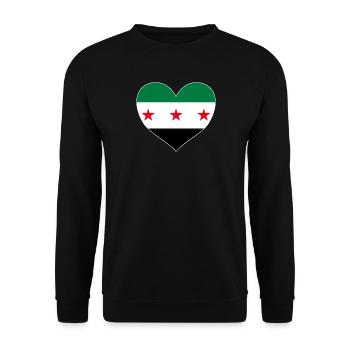 Cœur de Syrie avec drapeau syrien de la liberté - Sweat-shirt Unisexe - noir - Devant - Alina (178cm) & Michal (187cm)
