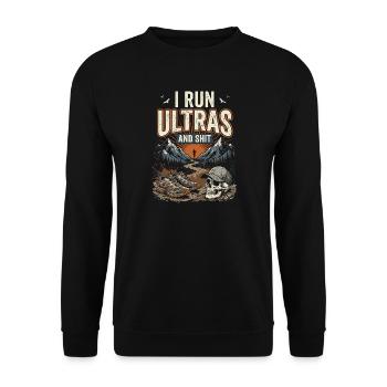 Ultralauf – Ich laufe Ultras und so weiter - Unisex Pullover - Schwarz - Vorne - Alina (178cm) & Michal (187cm)