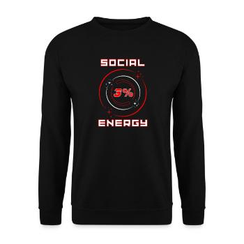Sozialer Energie-Niedrig - Unisex Pullover - Schwarz - Vorne - Alina (178cm) & Michal (187cm)