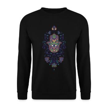 Spiritualité Géométrie sacrée Fleur de lotus - Sweat-shirt Unisexe - noir - Devant - Alina (178cm) & Michal (187cm)