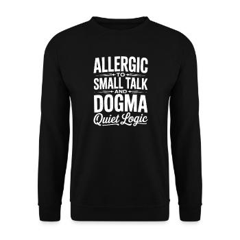 Allergic to Small Talk Dogma - Unisex Sweatshirt - black - Front - Alina (178cm) & Michal (187cm)