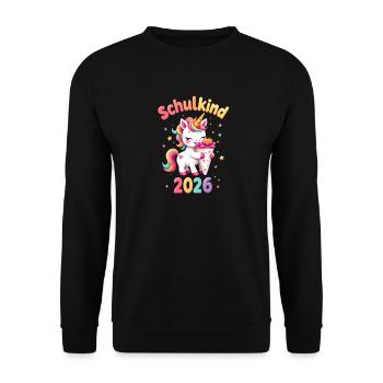School Child 2026 School Enrollment 2026 Back to School - Unisex Sweatshirt - black - Front - Alina (178cm) & Michal (187cm)