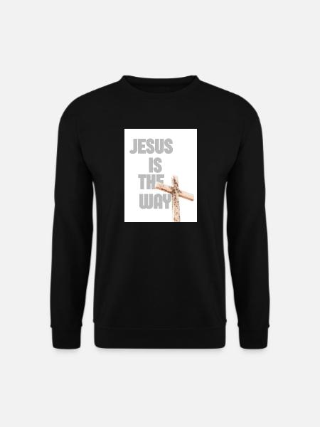 Jesus Is The Way Cross-Grafik - Unisex Pullover - Schwarz