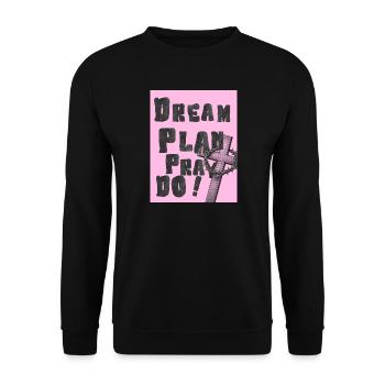 Plan de rêve, prie, fais la Croix Rose - Sweat-shirt Unisexe - noir - Devant - Alina (178cm) & Michal (187cm)