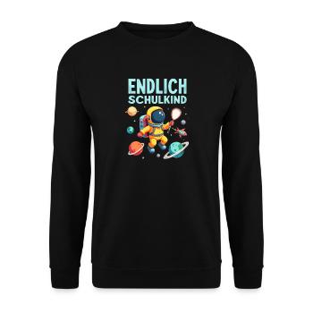 Schulkind 2026 Einschulung 2026 Schulanfang - Unisex Pullover - Schwarz - Vorne - Alina (178cm) & Michal (187cm)