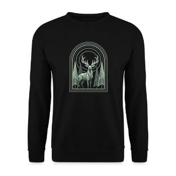 Wandern – Outdoor-Abenteuer – Wildnis - Unisex Pullover - Schwarz - Vorne - Alina (178cm) & Michal (187cm)