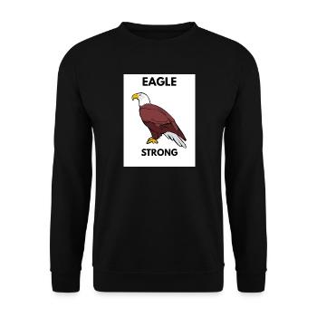Eagle Strong Grafikthema - Unisex Pullover - Schwarz - Vorne - Alina (178cm) & Michal (187cm)