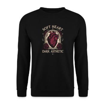 Dunkles Herz mit Rosenrahmen - Unisex Pullover - Schwarz - Vorne - Alina (178cm) & Michal (187cm)