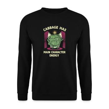 Cabbage Main Character Energy - Unisex Pullover - Schwarz - Vorne - Alina (178cm) & Michal (187cm)