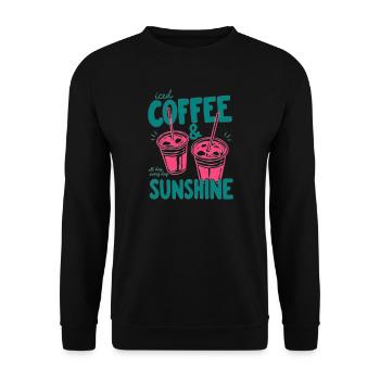 Sunshine Iced Coffee Vibes - Unisex Sweatshirt - black - Front - Alina (178cm) & Michal (187cm)