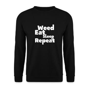 Weed Eat Sleep Repeat Graphic - Unisex Sweatshirt - black - Front - Alina (178cm) & Michal (187cm)
