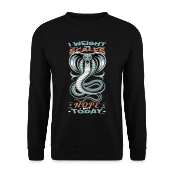 Silbergrünes Cobra-Waage-Design für das Wiegen. - Unisex Pullover - Schwarz - Vorne - Alina (178cm) & Michal (187cm)