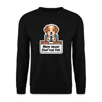 Rente Hund Chef Ruhestand Rentner Hundebesitzer - Unisex Pullover - Schwarz - Vorne - Alina (178cm) & Michal (187cm)
