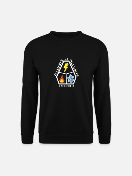 8-Bit Legende Elemente Feuer, Eis, Blitz - Unisex Pullover - Schwarz