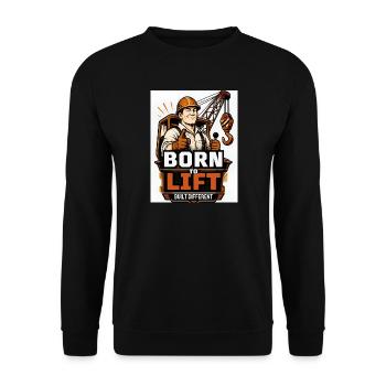 Born to Lift: Kraftsteiger - Unisex Pullover - Schwarz - Vorne - Alina (178cm) & Michal (187cm)
