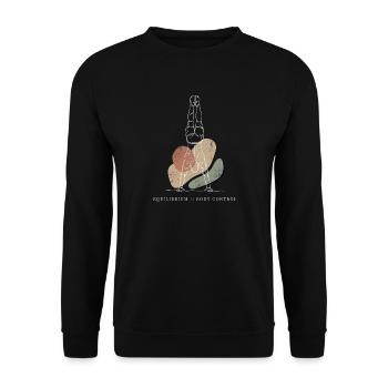 Fliessende Bewegung - Unisex Pullover - Schwarz - Vorne - Alina (178cm) & Michal (187cm)