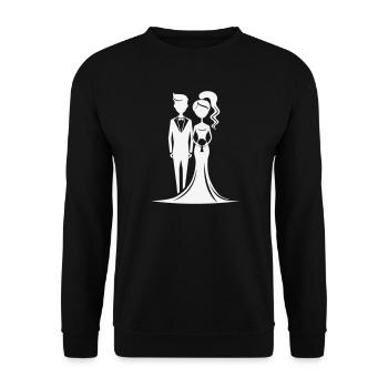 Hochzeitsduo Silhouette - Unisex Pullover - Schwarz - Vorne - Alina (178cm) & Michal (187cm)