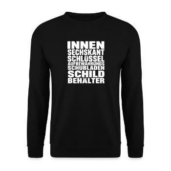 Sechskantschlüssel - Unisex Pullover - Schwarz - Vorne - Alina (178cm) & Michal (187cm)