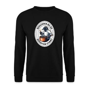 Sauce Reduktion Koch Saucier Gastronomie T-Shirt - Unisex Pullover - Schwarz - Vorne - Alina (178cm) & Michal (187cm)