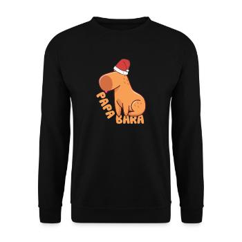 lustiges Wasserschwein Papabara t-shirt - Unisex Pullover - Schwarz - Vorne - Alina (178cm) & Michal (187cm)