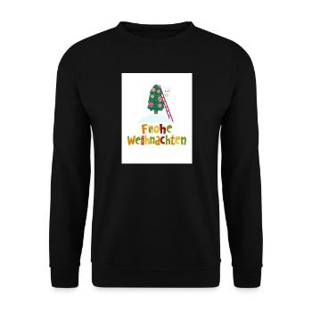 Froho wihnachten - Unisex Pullover - Schwarz - Vorne - Alina (178cm) & Michal (187cm)