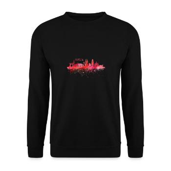 Skyline Barcelona Espagne - Sweat-shirt Unisexe - noir - Devant - Alina (178cm) & Michal (187cm)