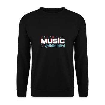 Geschenkidee - Musik Musiker Musikinstrument note - Unisex Pullover - Schwarz - Vorne - Alina (178cm) & Michal (187cm)