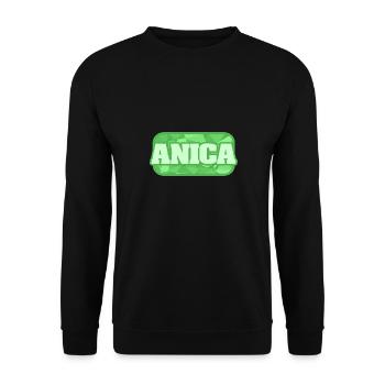 Natur Bio Gesundheit Vorname Anica - Unisex Pullover - Schwarz - Vorne - Alina (178cm) & Michal (187cm)