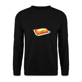 Lasagna pasta casserole - Unisex Sweatshirt - black - Front - Alina (178cm) & Michal (187cm)