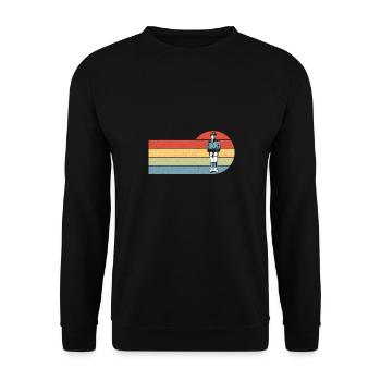 Vintage Table Soccer Player Retro Foosball - Unisex Pullover - Schwarz - Vorne - Alina (178cm) & Michal (187cm)